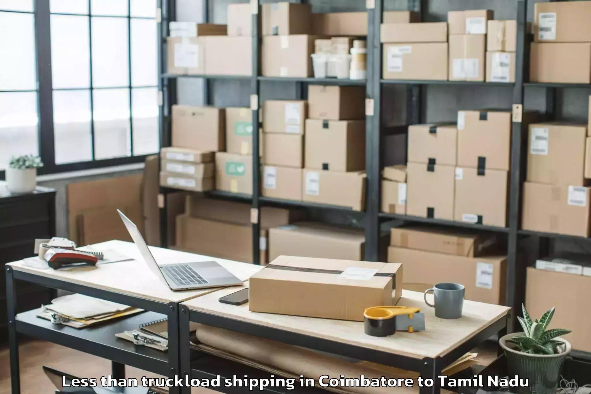 Professional Coimbatore to Tharangambadi Less Than Truckload Shipping